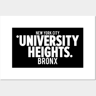 University Heights Bronx Typography Tee Posters and Art